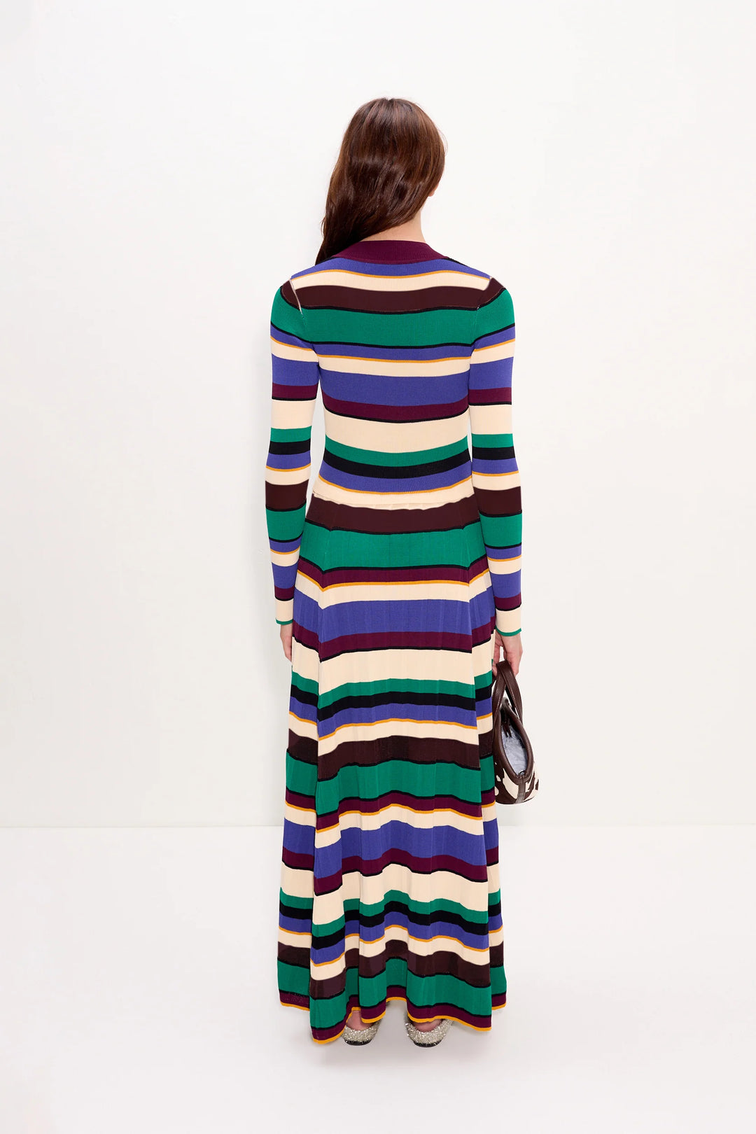 multi color knit dress Knit Vintage Multicolor Long Sleeve Dress