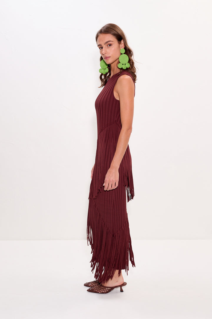Spiral Knit Dress | Choco Brown - Charlotte's Inc