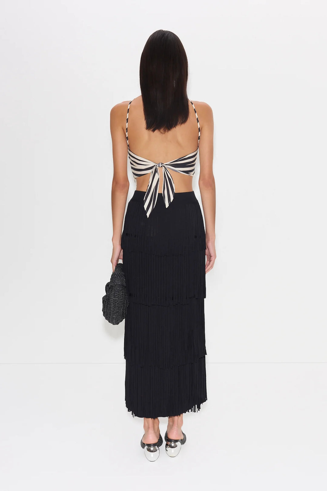 Za Za Knit Fringe Skirt | Black
