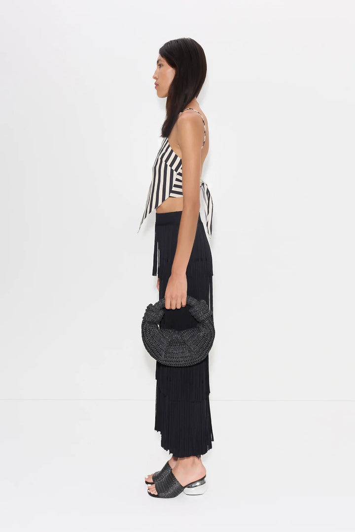 Za Za Knit Fringe Skirt | Black