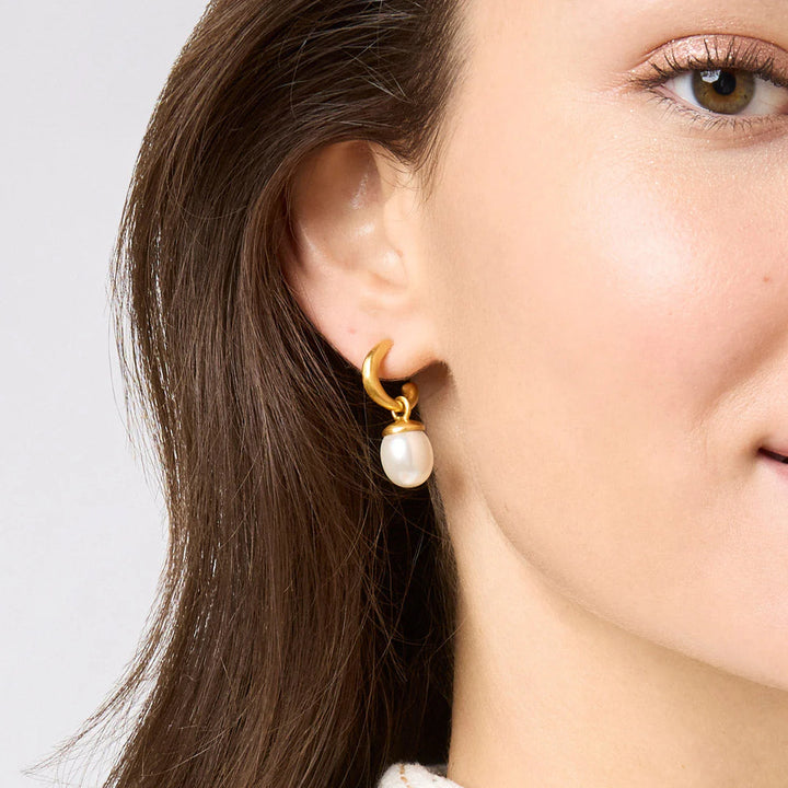 Wave Hoop and Charm Earring
