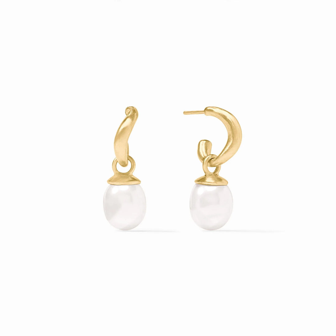 Wave Hoop and Charm Earring