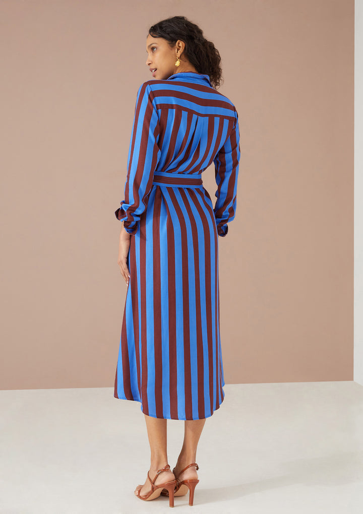 Waverly Dress | Cinnamon Stripe Embroidery