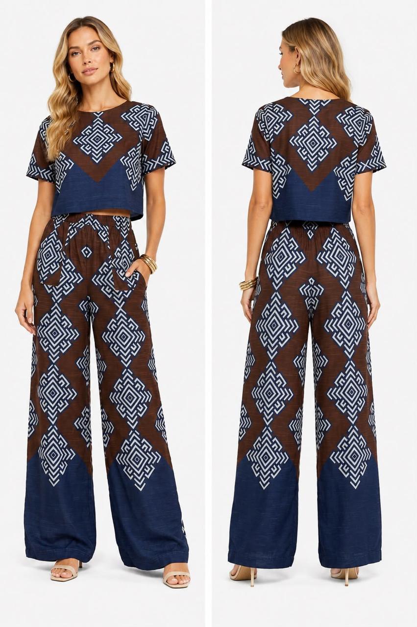 Cabo Pant | Brown & Blue