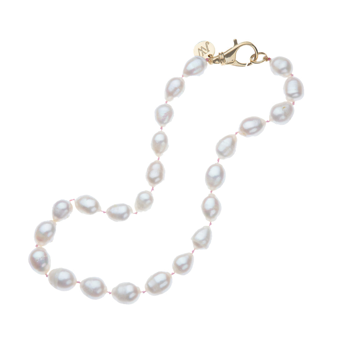 Jane Win White Pearl Knotted Beaded Necklace