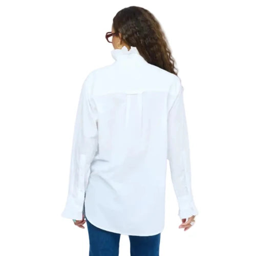 Mia Ruffle Shirt | White