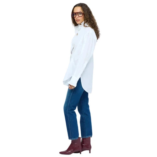 Mia Ruffle Shirt | White