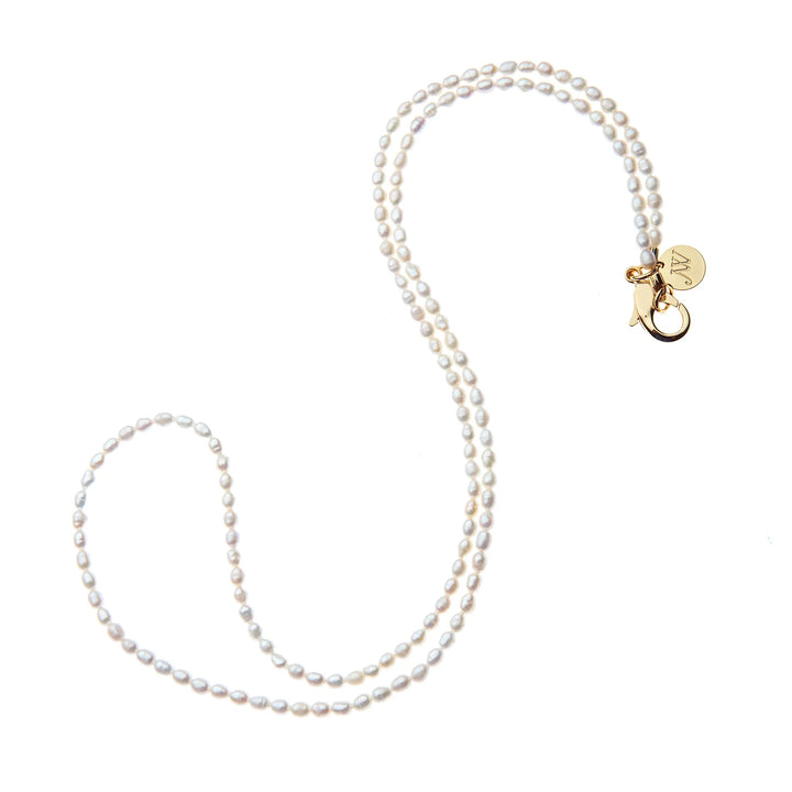 Double Wrap Rice Pearl Necklace