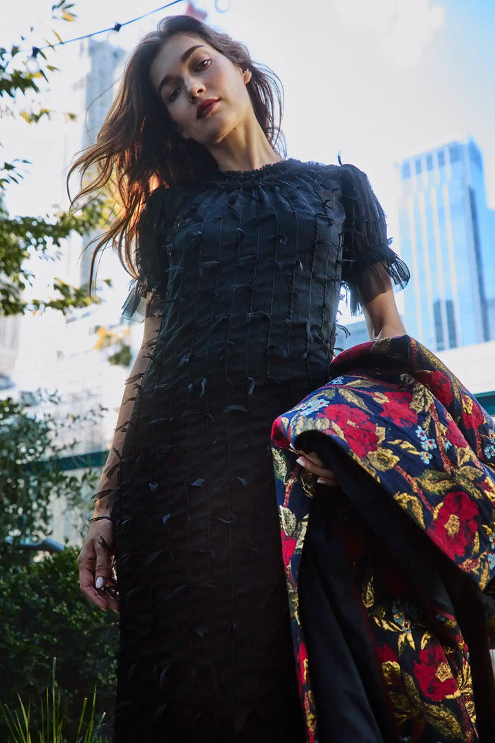 Whitney Dress | Manhattan Chiffon Onyx