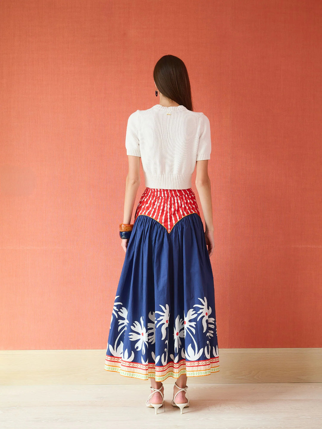 Arched Skirt | Painter's Garden Navy