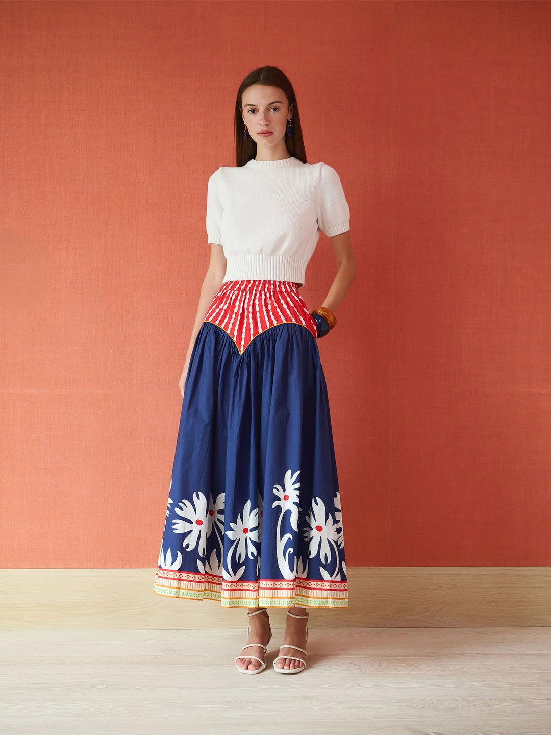 Arched Skirt | Painter's Garden Navy