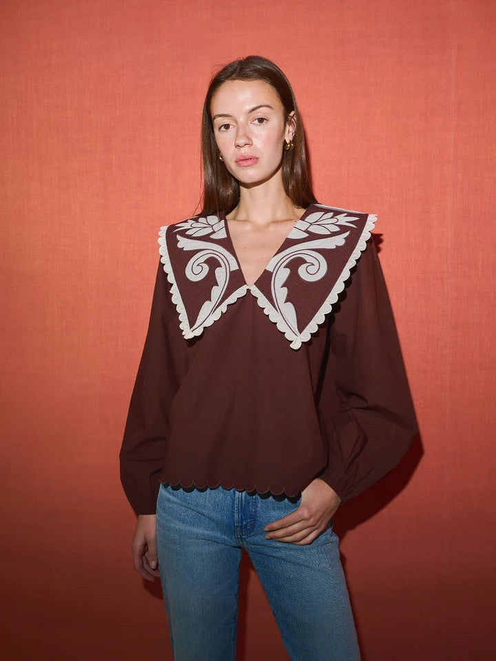 Emma Blouse | Cocoa Brown