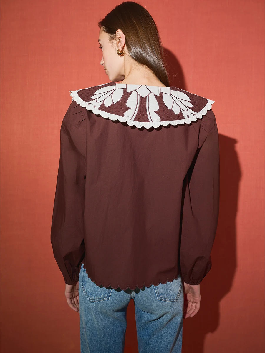 Emma Blouse | Cocoa Brown