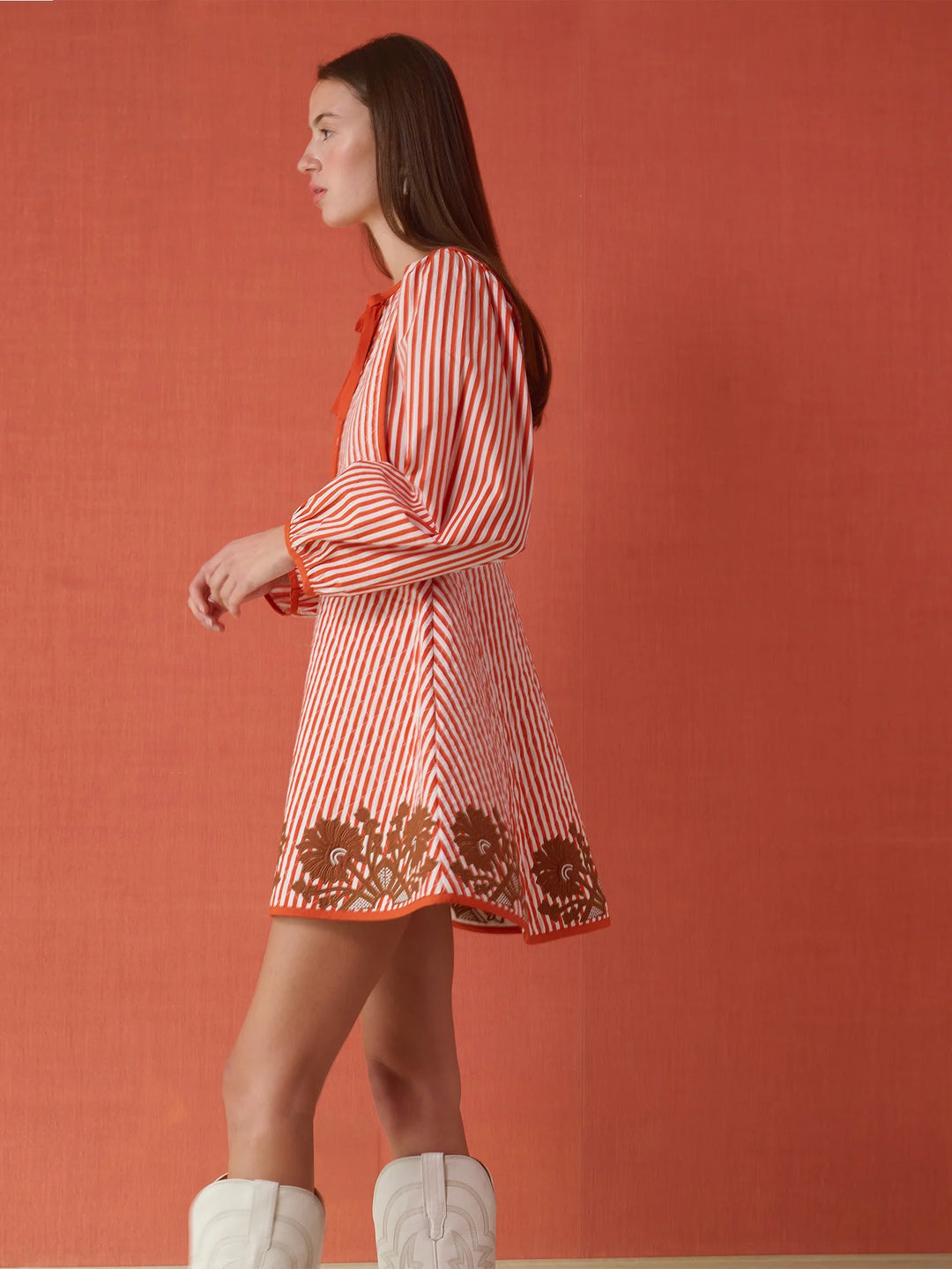 Holly Quilted Mini Dress | Terracotta