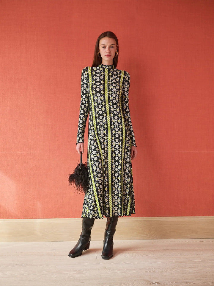 Millie Mock Neck Dress | Fleur de Lune Black