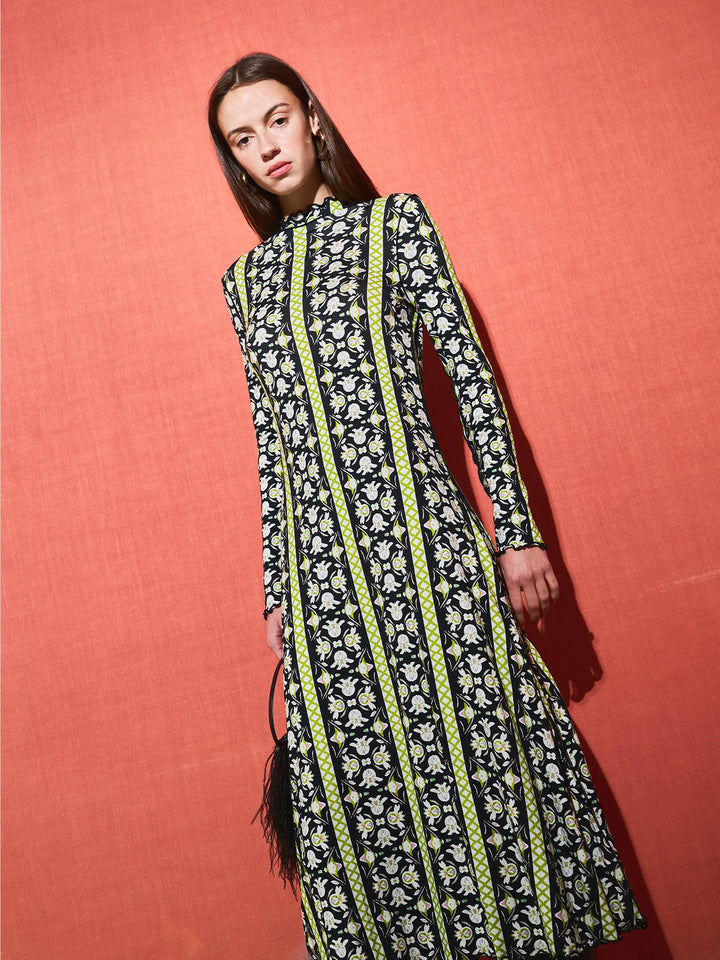 Millie Mock Neck Dress | Fleur de Lune Black