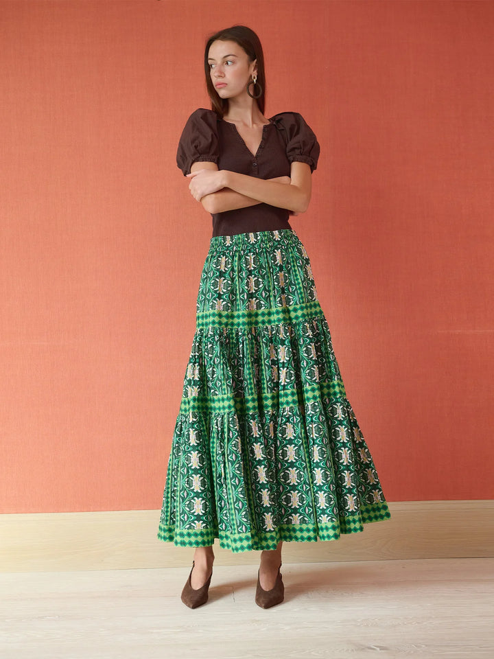 Tiered Maxi Skirt | Garland Green