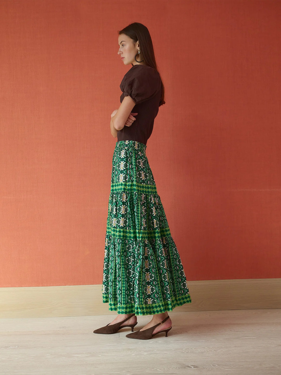 Tiered Maxi Skirt | Garland Green