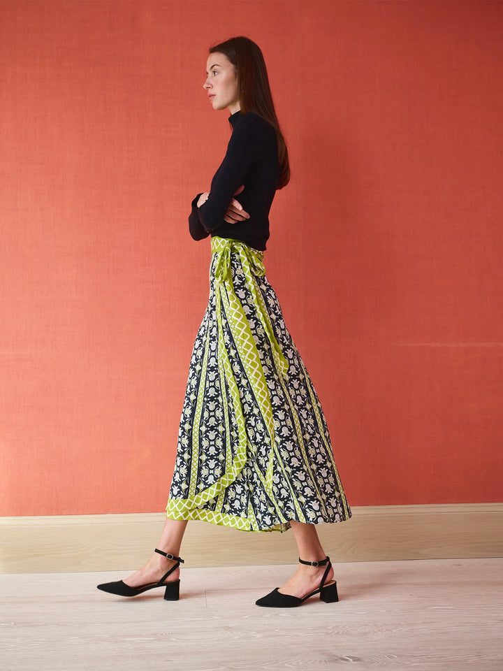 Cooper Wrap Skirt | Fleur de Lune Black