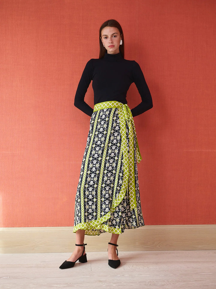 Cooper Wrap Skirt | Fleur de Lune Black