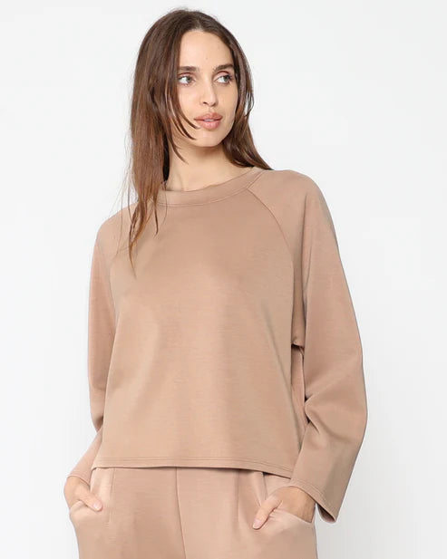 Oversized Raglan Top | Tan