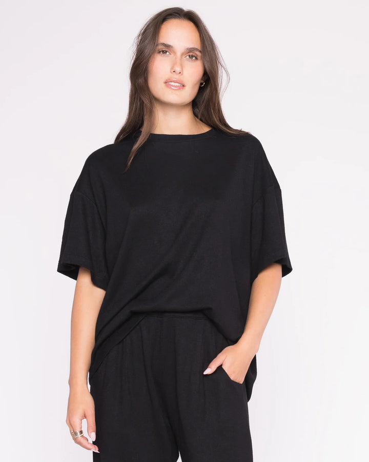 Sweater Knit Big Shirt | Black