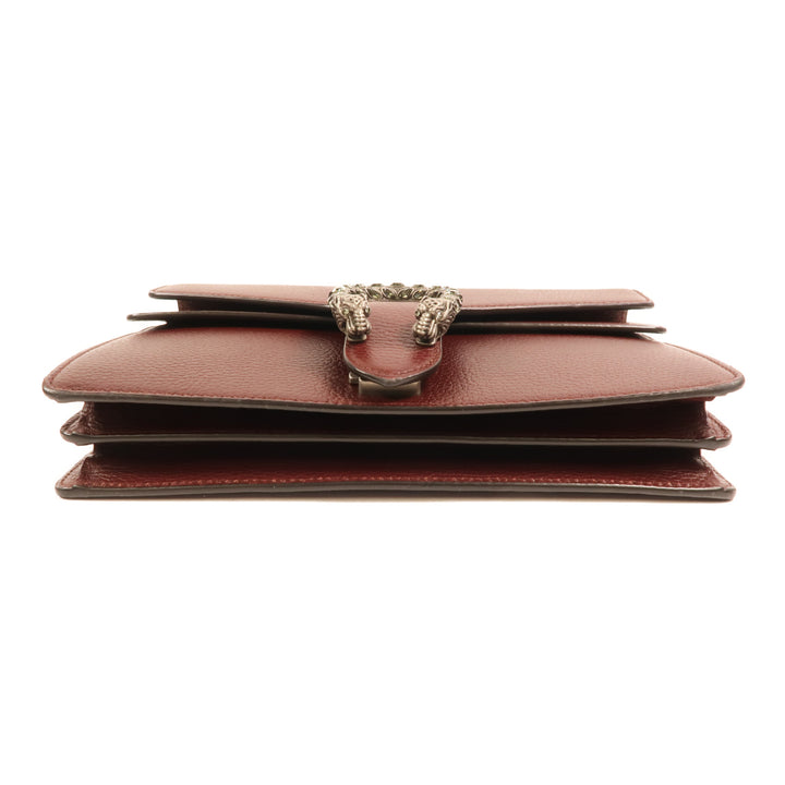 Gucci Cowhide Leather Dionysus Silver Crosshair Shoulder Bag Red Calfskin