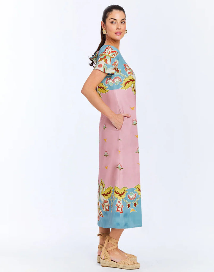 Adria Midi Dress | Pink/Blue
