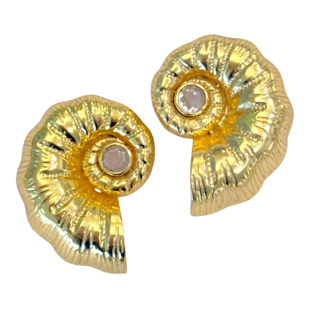 Gold Seashell Stud Earrings | +Colors