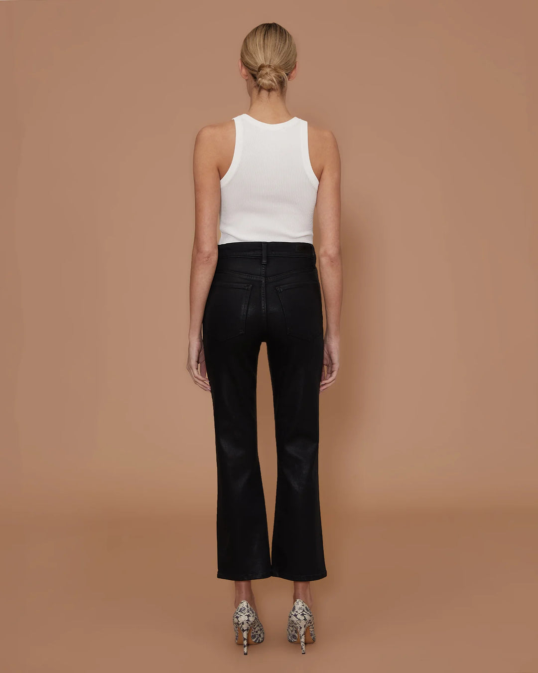 Bella Crop Flare | Black Coated