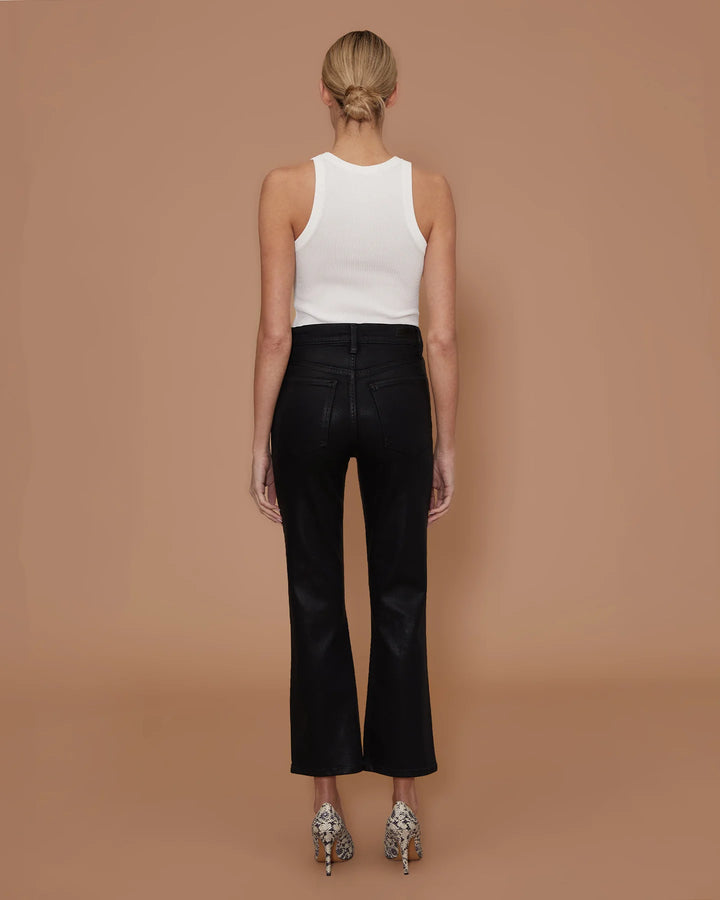 Bella Crop Flare | Black Coated