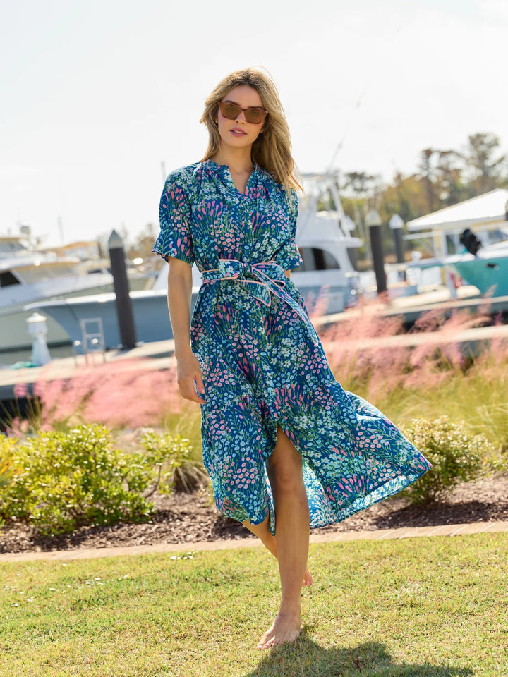 Jane Dress | Tiny Garden Blue