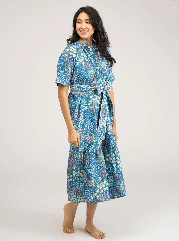 Jane Dress | Tiny Garden Blue