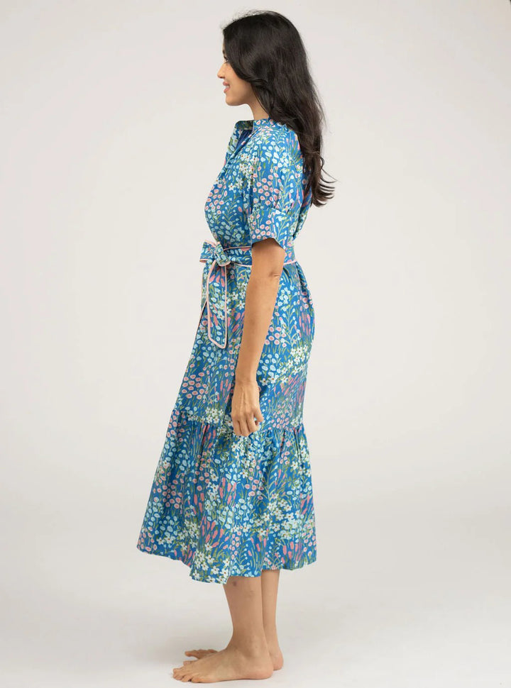 Jane Dress | Tiny Garden Blue