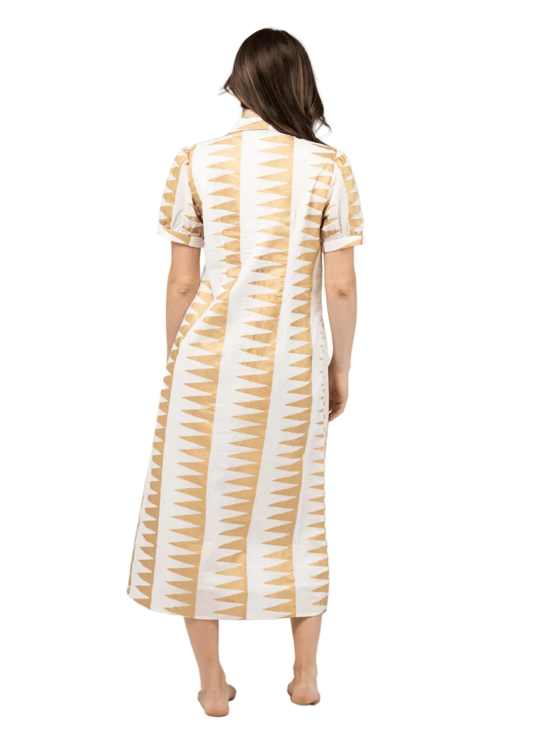 Kris Dress | Edgy White & Gold