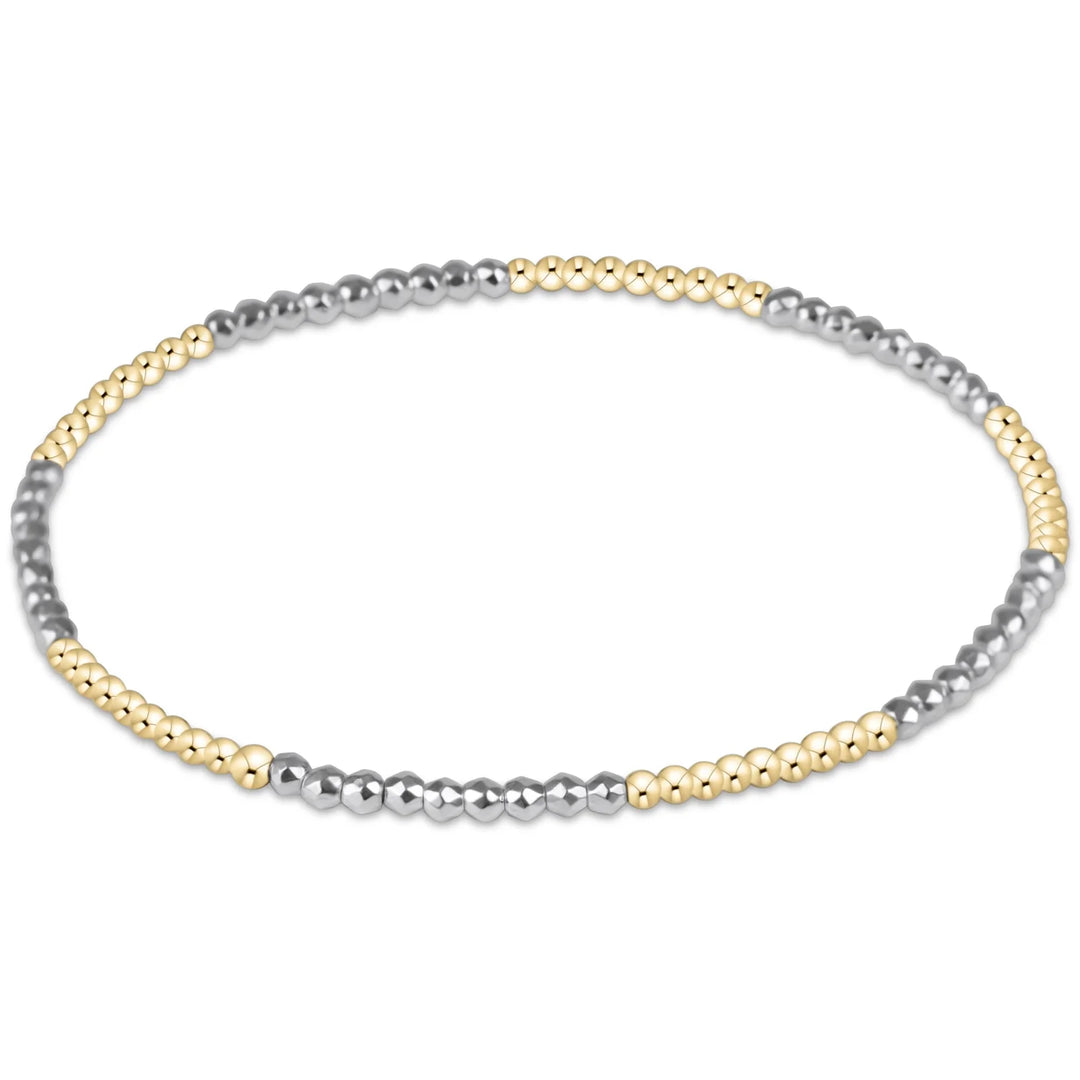 Blissful Pattern Faceted Hematite 2mm Bead Bracelet | +Colors