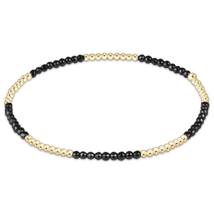 Blissful Pattern Faceted Hematite 2mm Bead Bracelet | +Colors