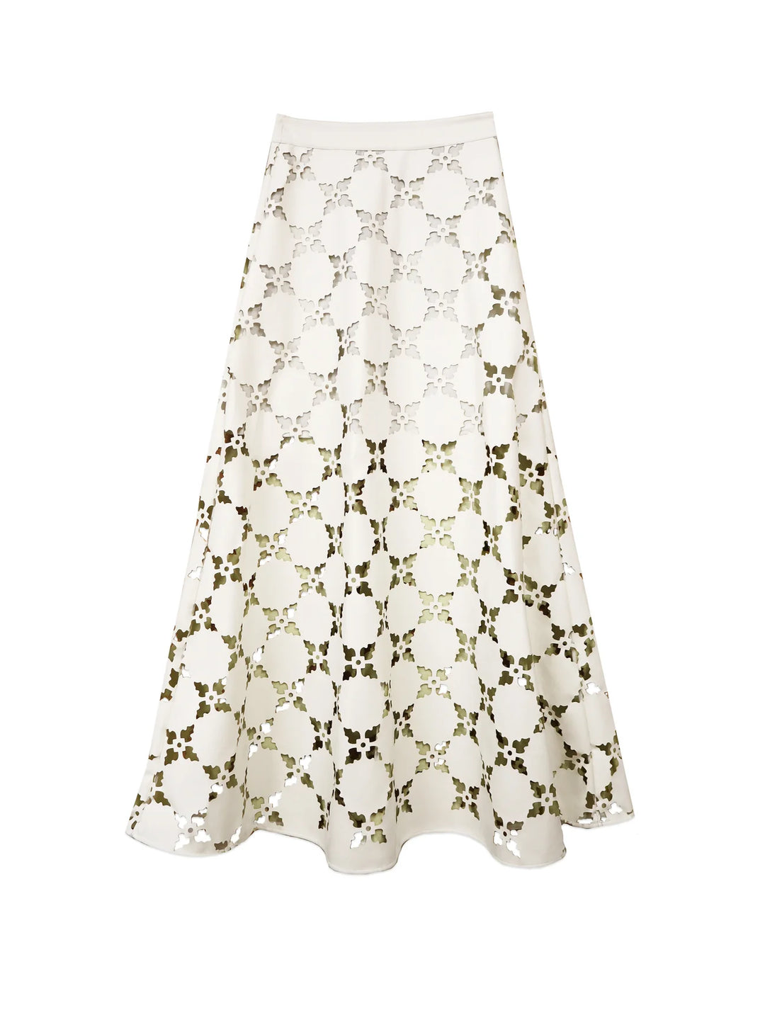 Elizabeth Skirt | White Laser Cut Leather