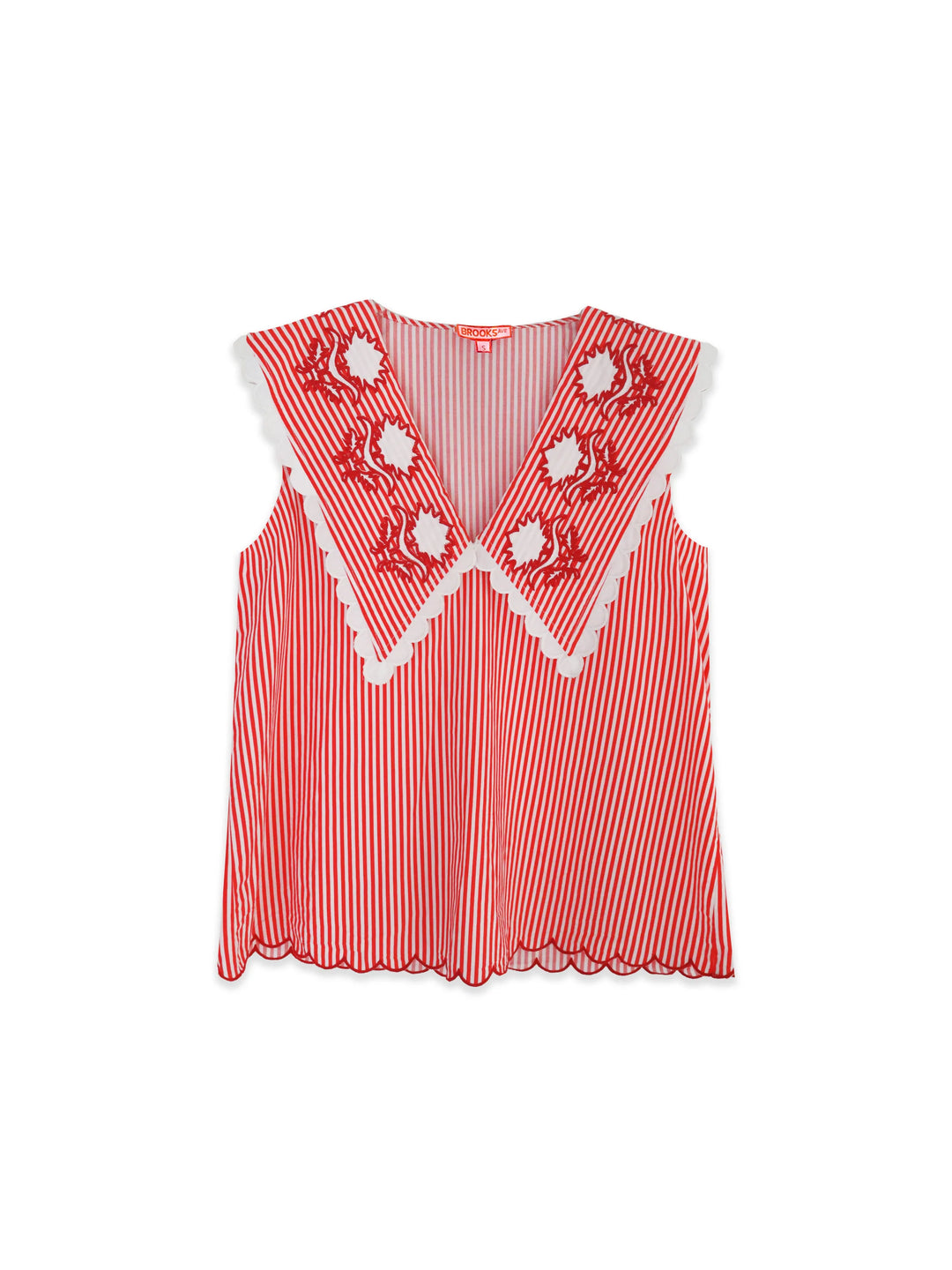 Emma Sleeveless Blouse | Red Stripe