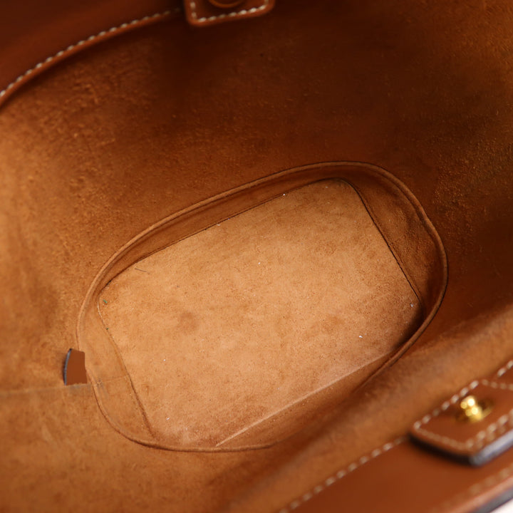 Celine Cowhide Leather Cuir Triomphe Golden Shoulder Bag Brown Calfskin
