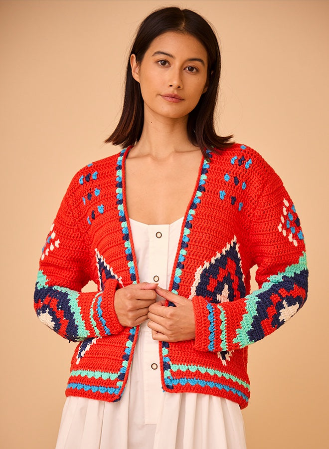 Callen Cardigan | Red Multi