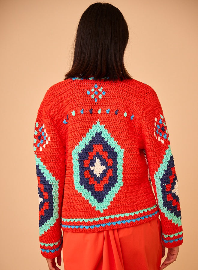 Callen Cardigan | Red Multi