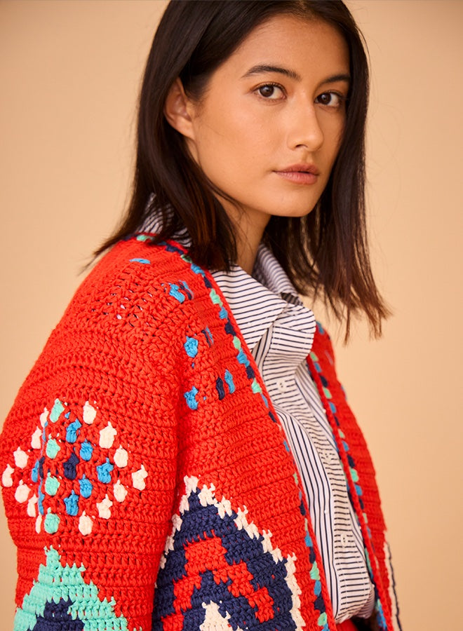 Callen Cardigan | Red Multi