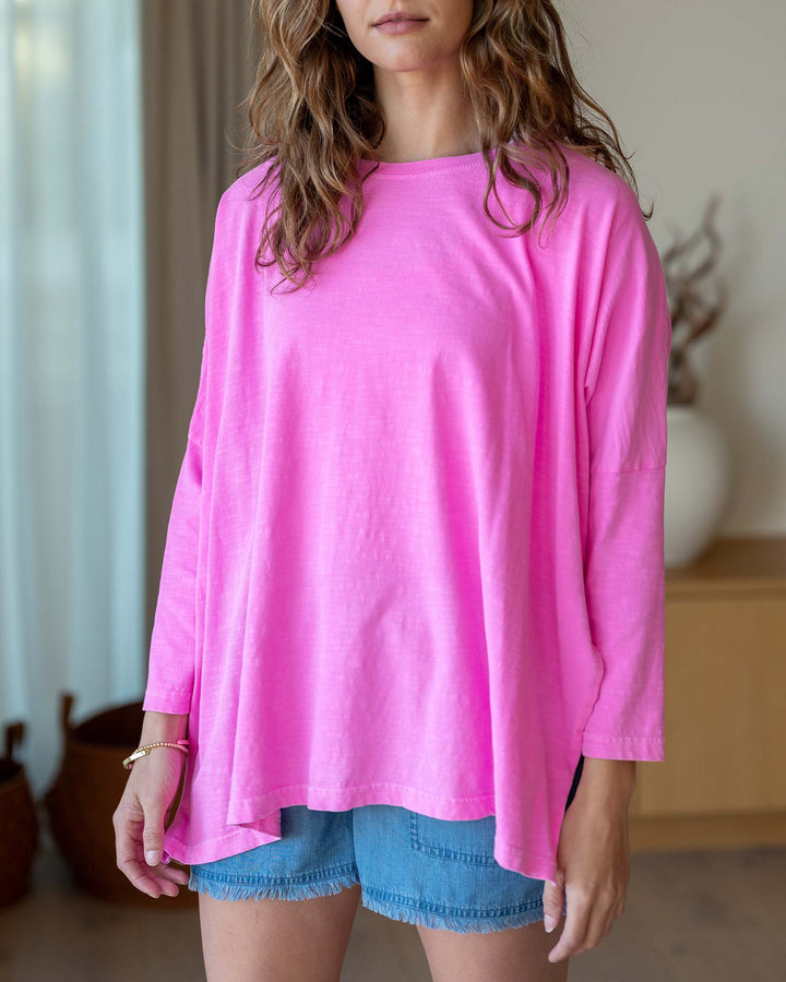 Catalina Slub Tee | Hot Pink
