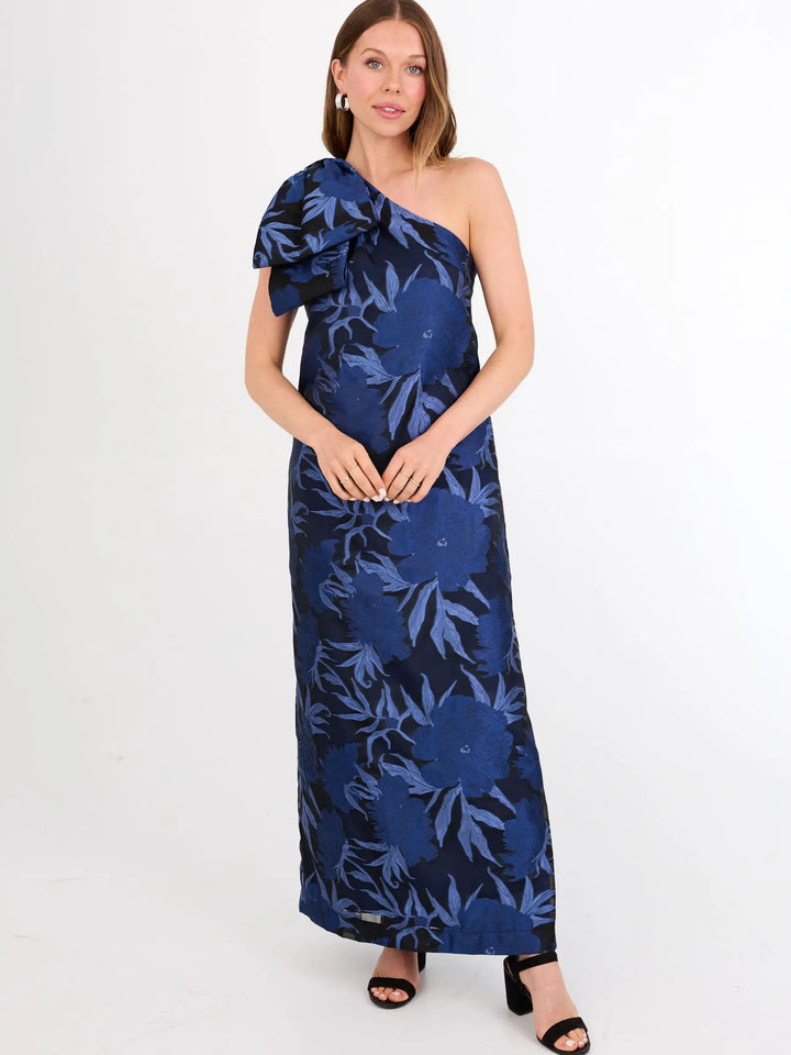 Cassie Gown | Royal Blue Pansy Vine Organza