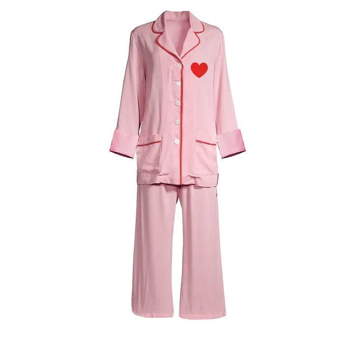 Pink Red Heart Pajama Set
