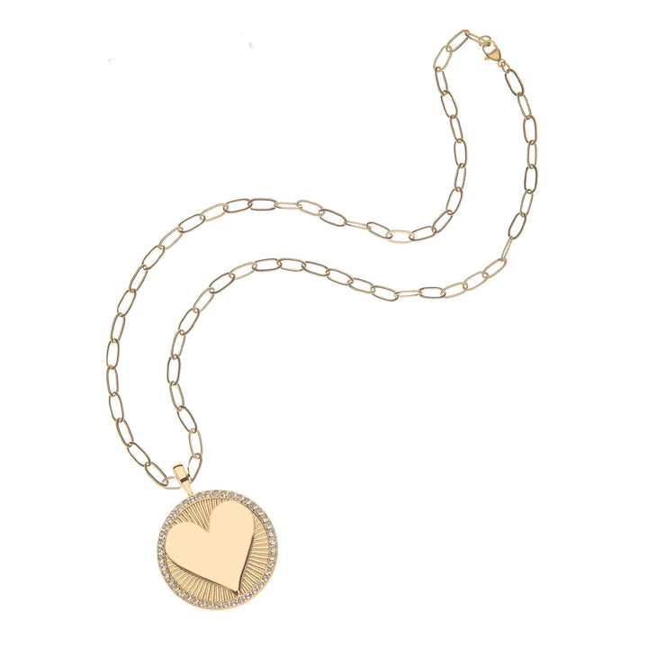 LOVE Embellished Hearts Find Me Necklace | White Topaz