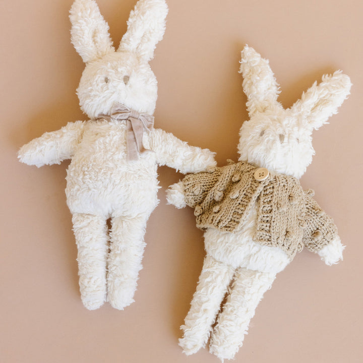 Charlie Bunny Plush Toy | Grey Bow