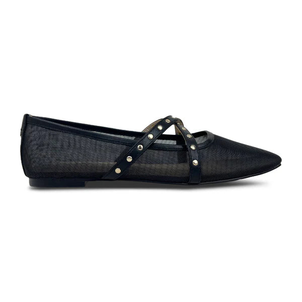 Chloe Ballet Flat | Black Mesh