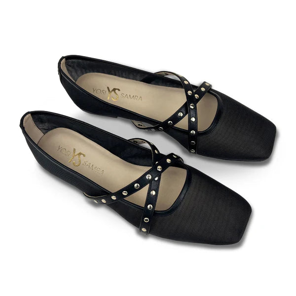 Chloe Ballet Flat | Black Mesh